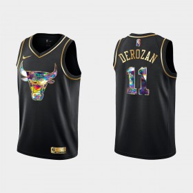 Chicago Bulls DeMar DeRozan 11 Nike 2021-22 Musta Golden Edition 75th Anniversary Diamond Pelipaidat Swingman - Miesten